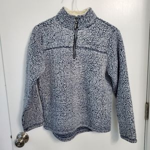 Wonder Nation Grey Sherpa Partial Zip Pullover Sweatshirt